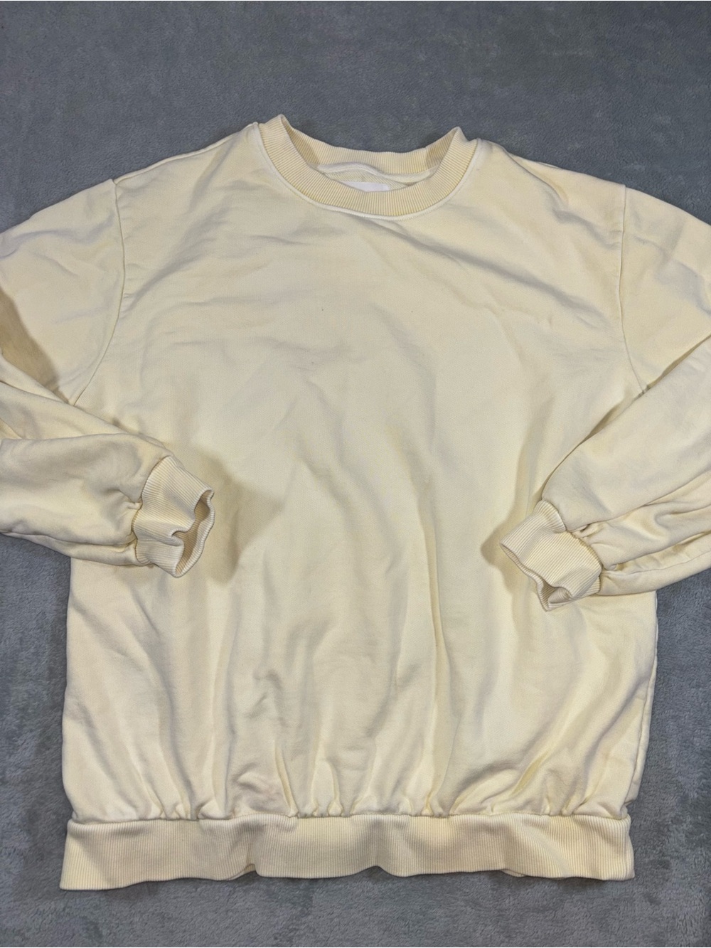 Pale Yellow Hudson North Crewneck - 100% Cotton with Terry Cloth inside size L